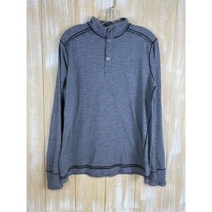 Ecoths Men’s Henley Pullover Shirt Size Medium Grey Long Sleeve Knit Style